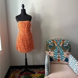 Anthropologie Let Me Be Fringed Tube Mini Dress